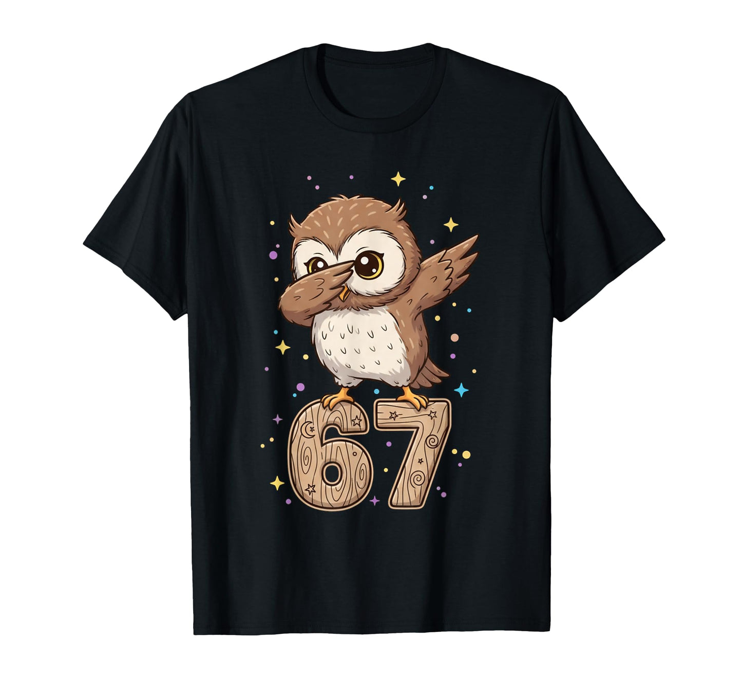 Dabbing Owl 67 Funny Six Seven Gen Z Slang Meme Cute T-Shirt
