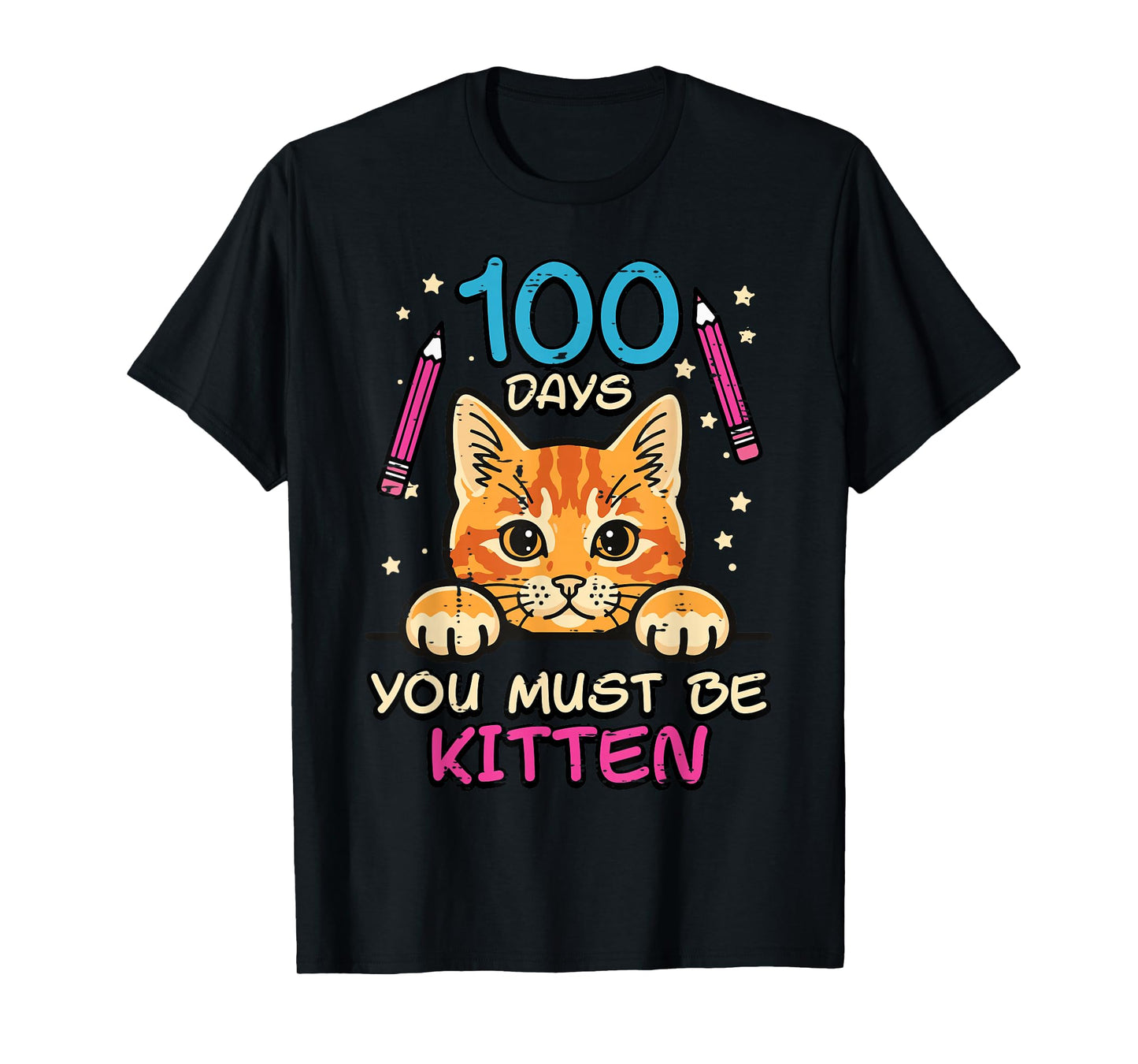 100 Days of School Cat You Must Be Kitten 100th Day Kids T-Shirt