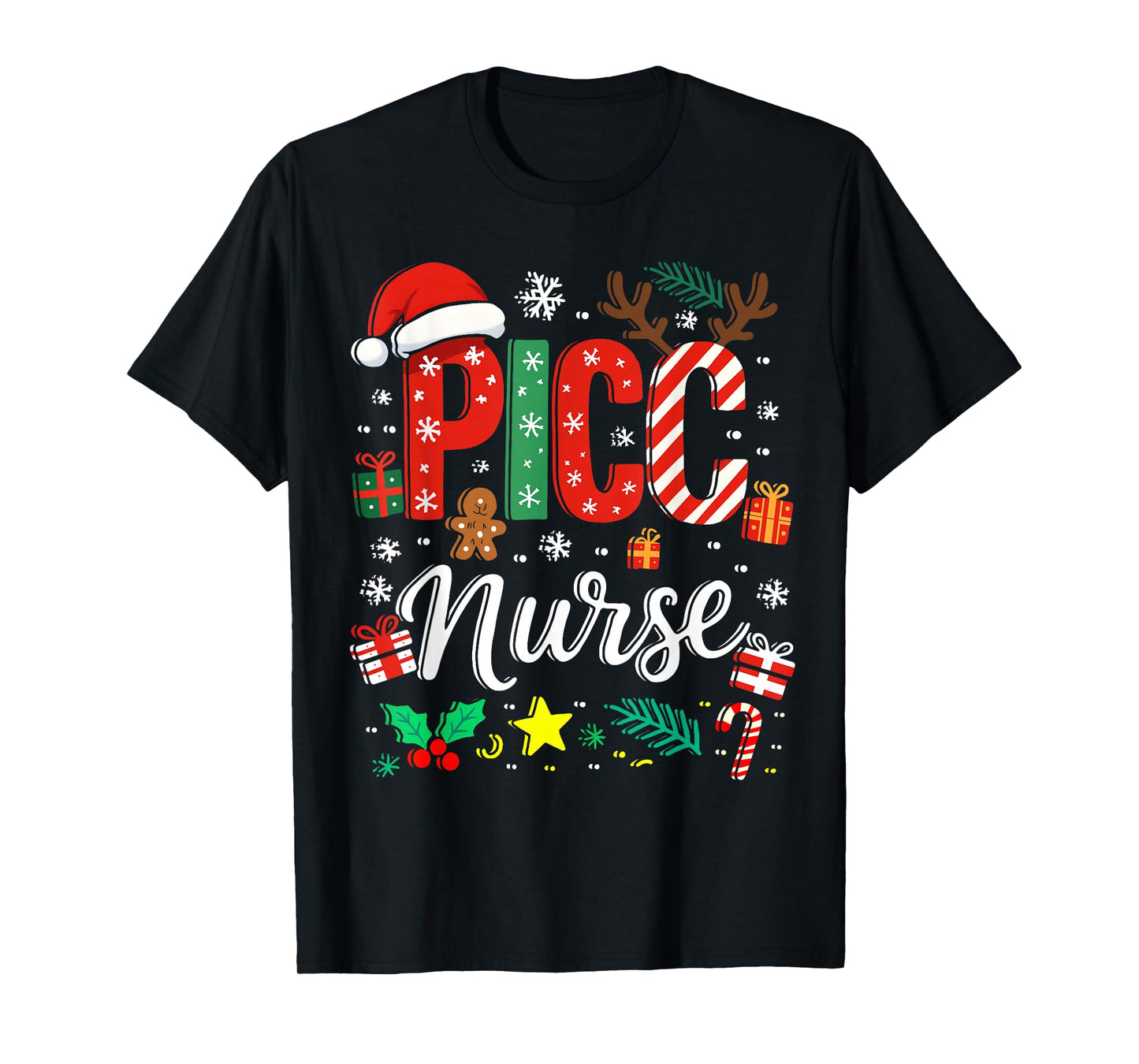 PICC Nurse Christmas Nursing Practitioner Funny Crew Teams T-Shirt