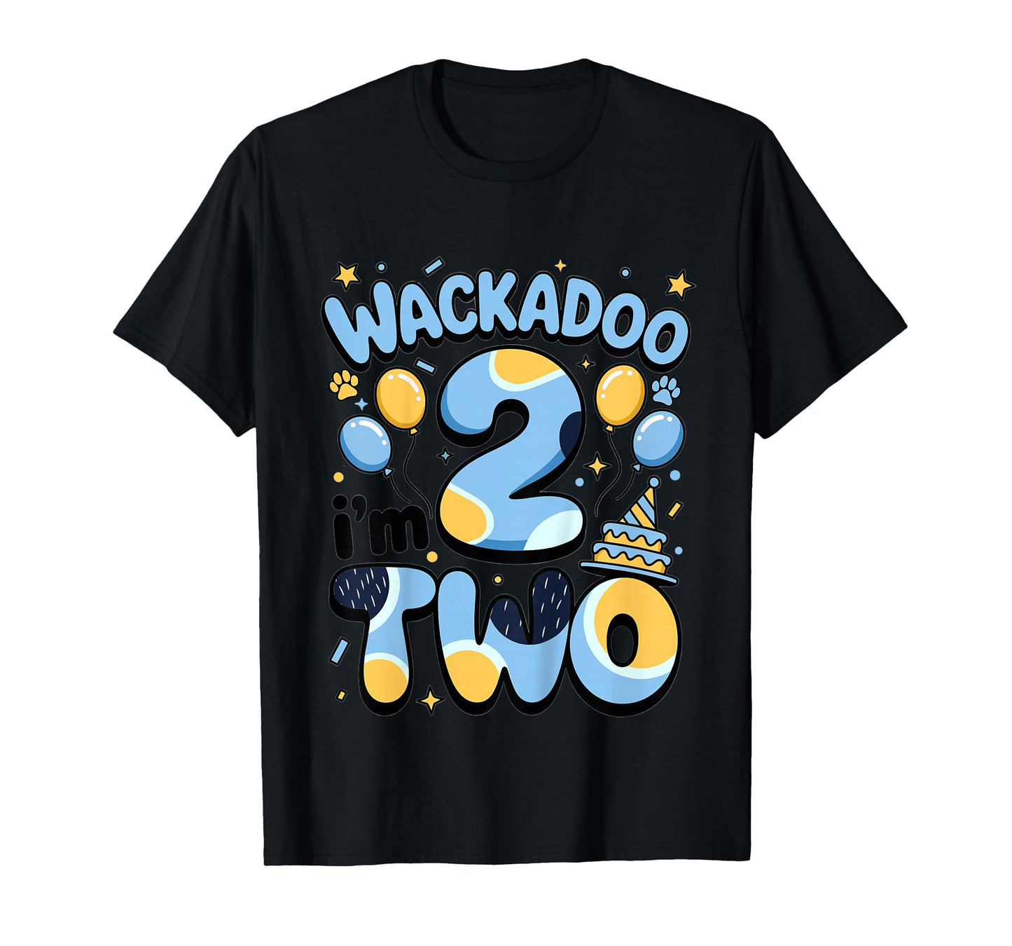 Wackadoo I'm Two 2nd Birthday Boy Toddler 2 Year Dog Lover T-Shirt