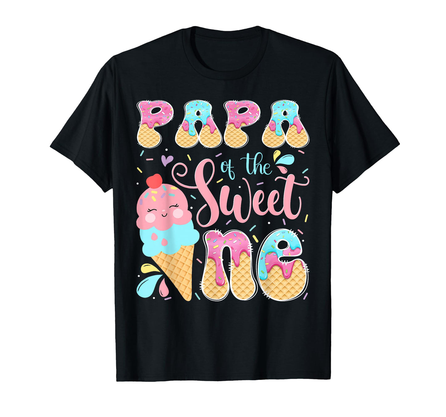 Papa of The Sweet One Ice Cream 1St Birthday Girl T-Shirt
