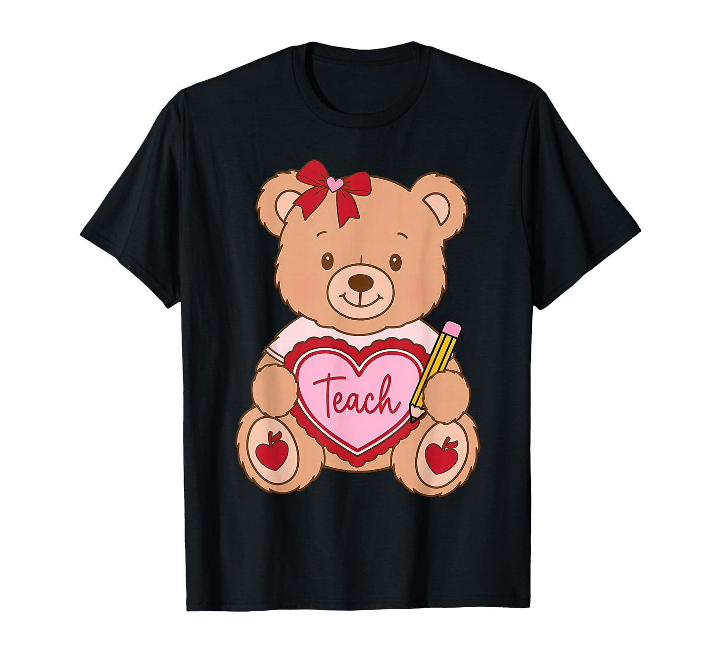 Teacher Bear Valentine Tech Valentines Day Girl Boy Teen Kid T-Shirt