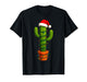 Funny Cactus Santa Hat Xmas Tree Lights Merry Christmas PJS T-Shirt