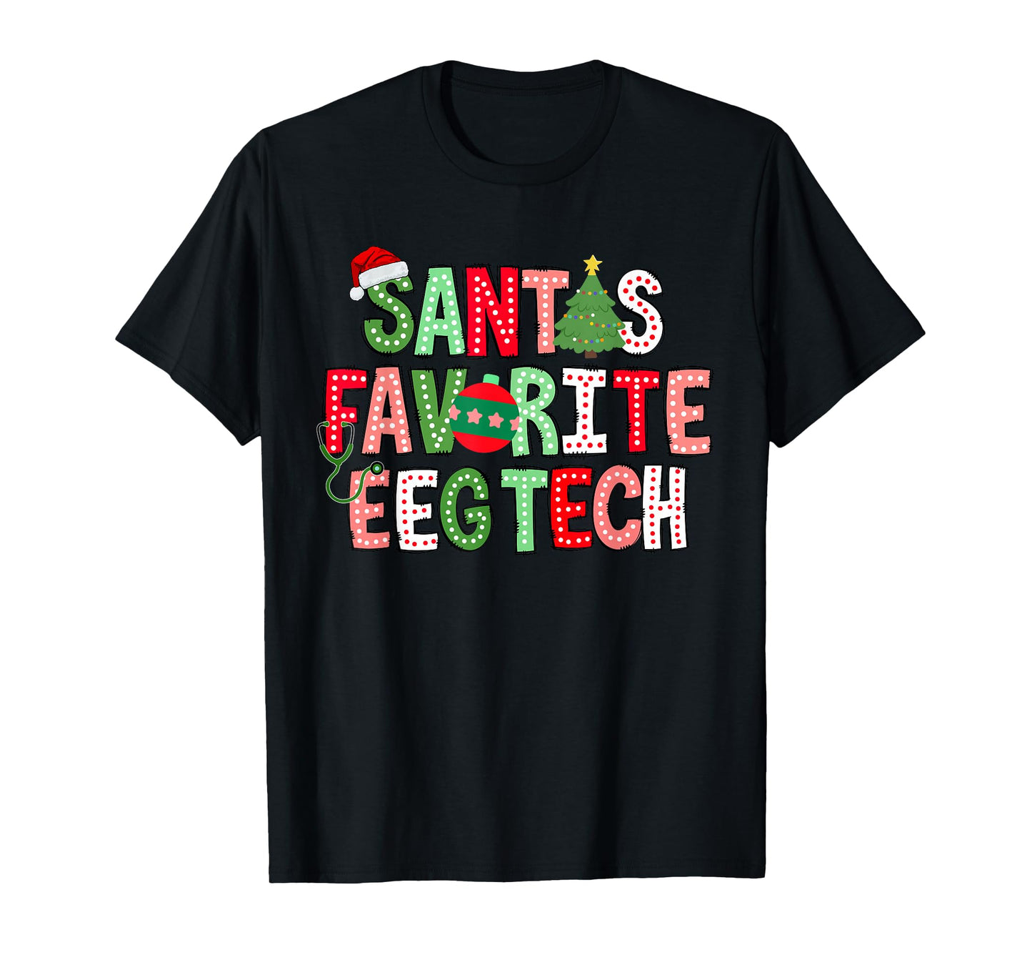 Santa Favorite EEG Tech Christmas Electroencephalography T-Shirt