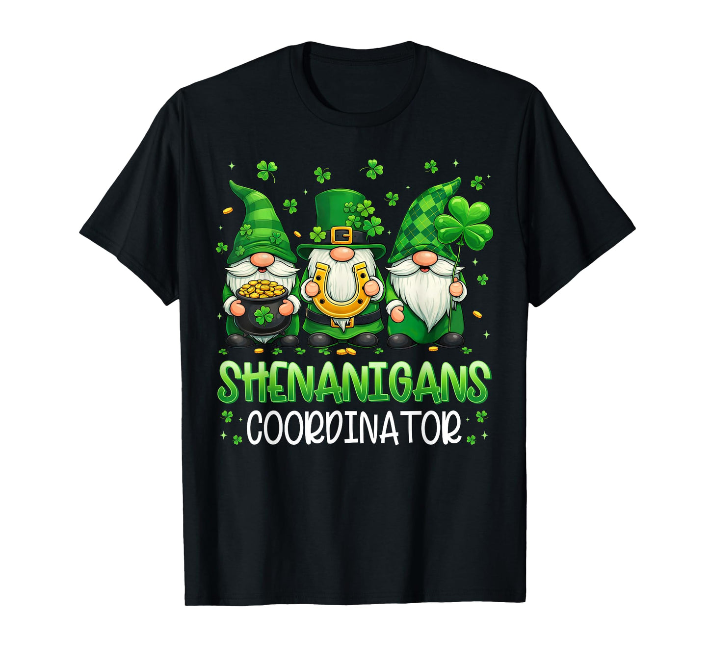 St Patricks Day Shirts Men Women Kids Shamrock Cute Gnomes T-Shirt