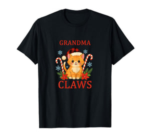 Grandma Claws Funny Christmas Cat Design for Cat Lovers T-Shirt