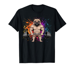Weightlifting Pug Deadlifting Powerlifting Workout Gym T-Shirt