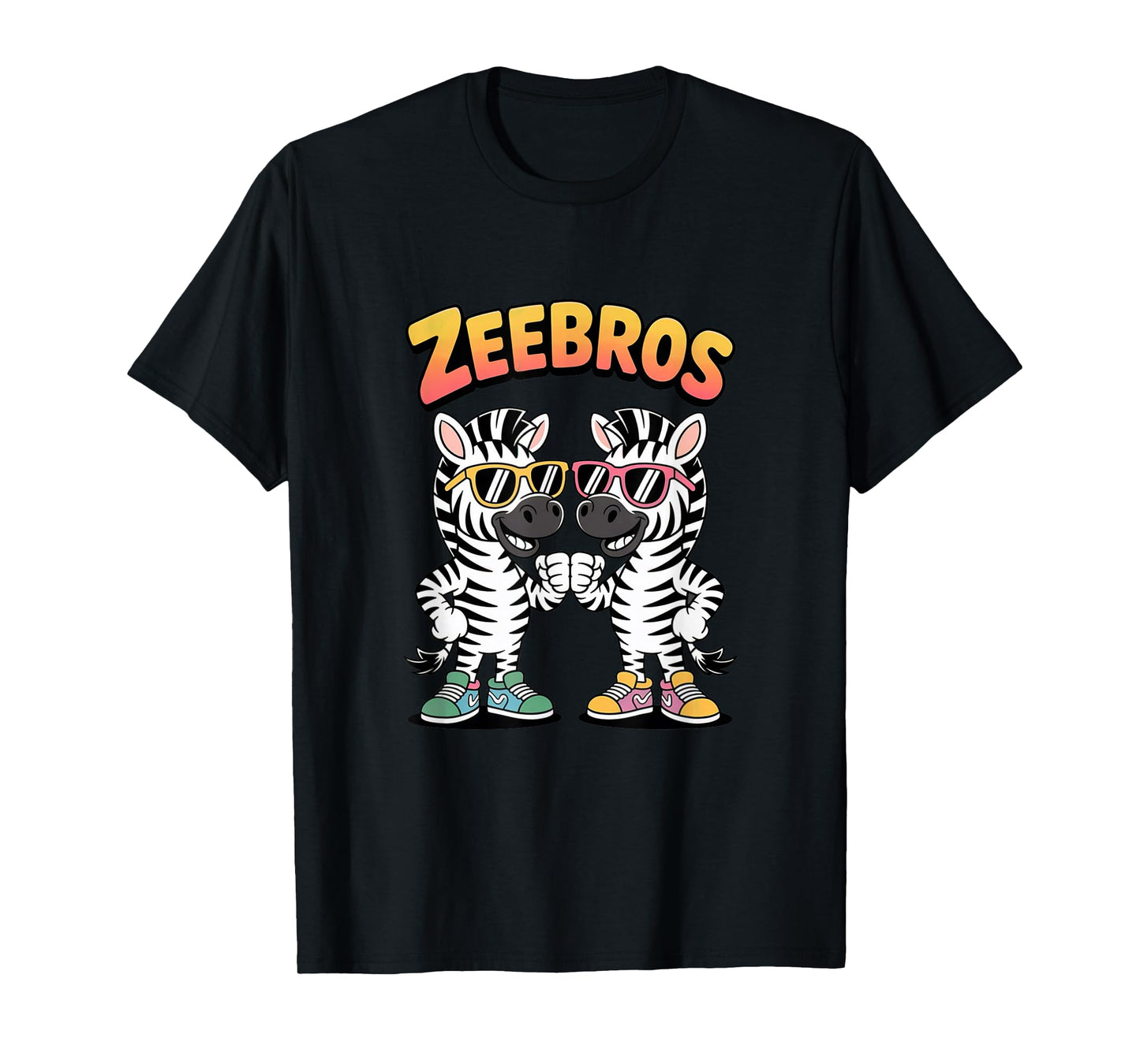 Zeebros Cute Zebra Duo Design for Zebros Lovers T-Shirt
