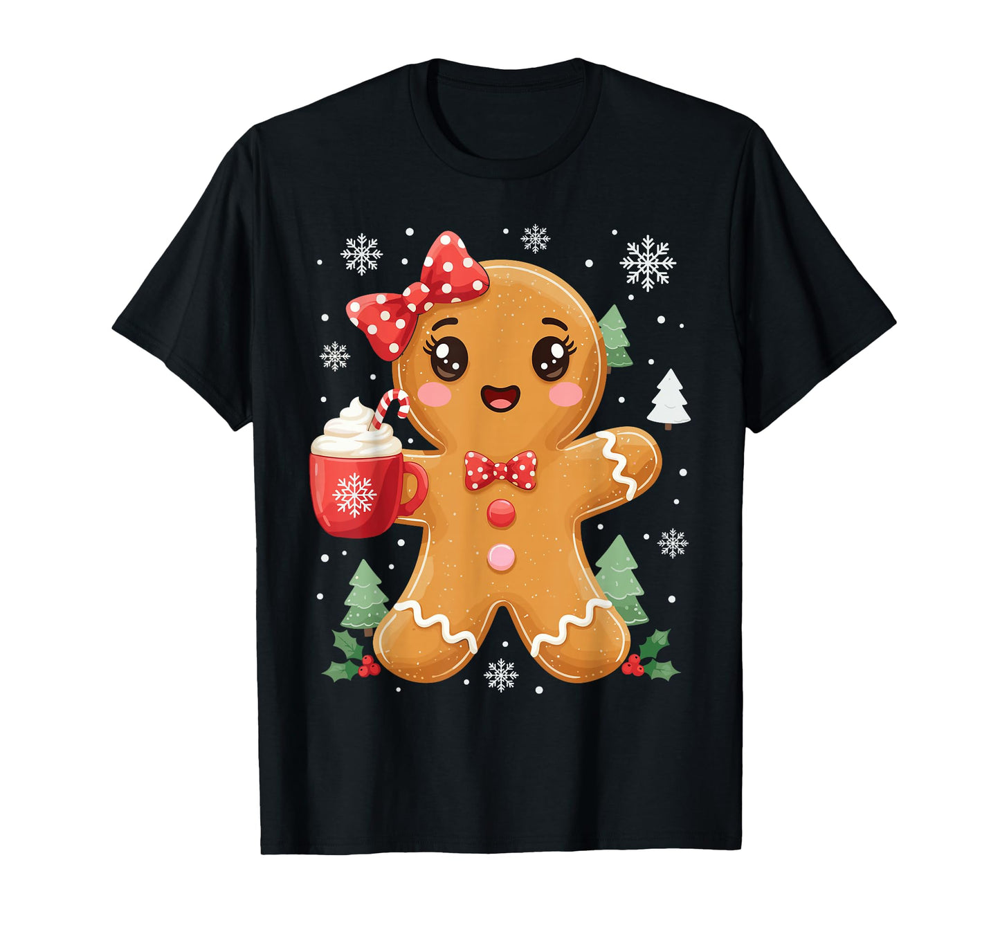 Cute Gingerbread Christmas Snow Xmas for Men Women Kids Cute T-Shirt