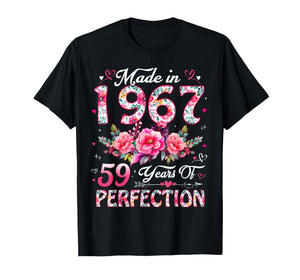 59 Year Old Made in 1967 Floral 59th Birthday Women T-Shirt