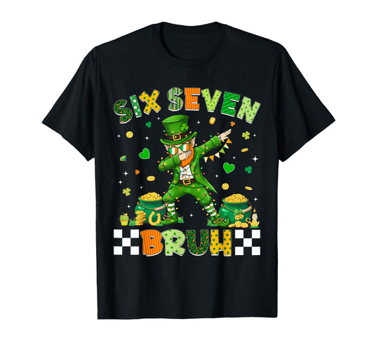 St Patricks Day Bruh 67 Meme Six Seven Dabbing Leprechaun T-Shirt