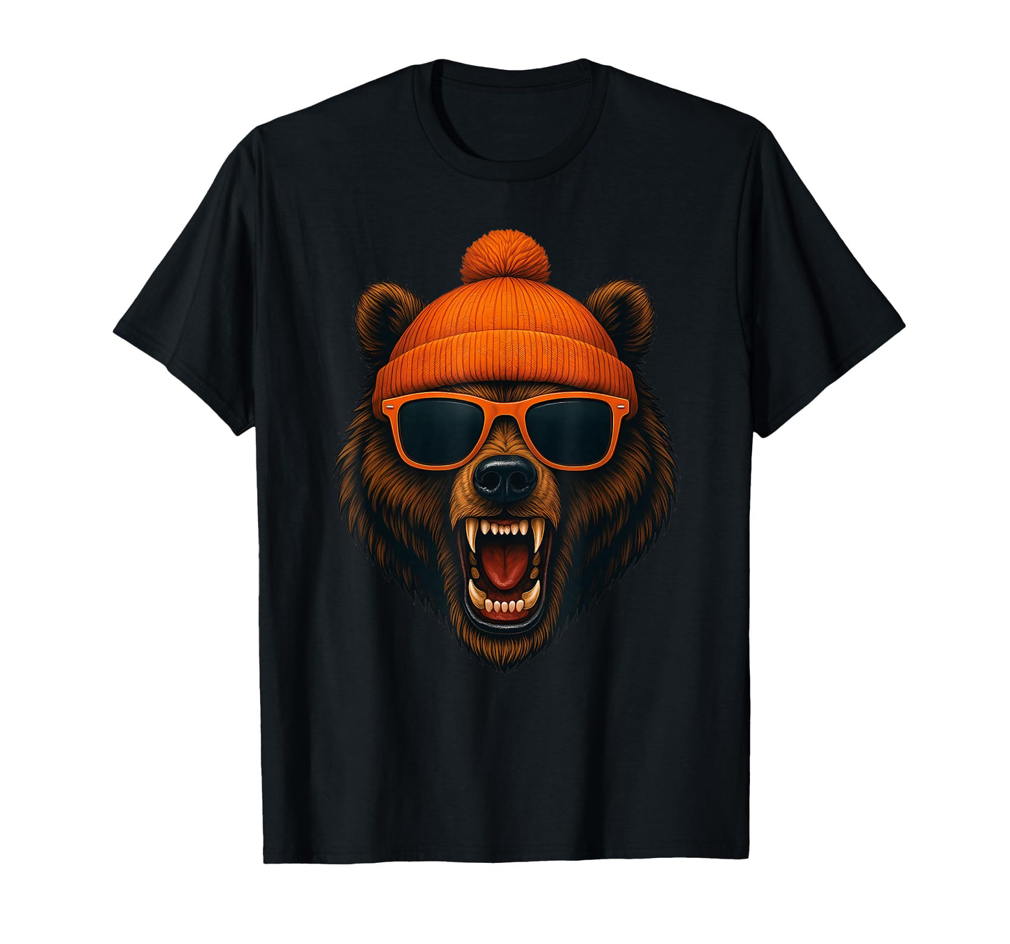 Bear with Sunglasses and Beanie Men Women Kids T-Shirt