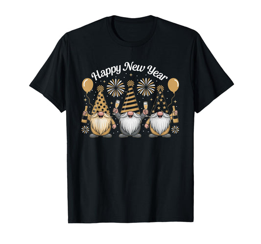 Happy New Year Gnome Confetti Fireworks New Year's Eve Party T-Shirt