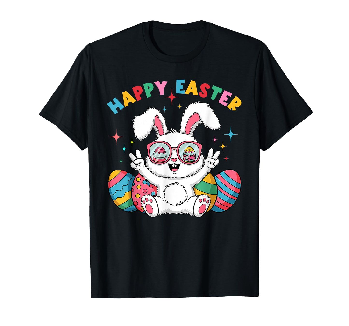 Kids Easter Cute Bunny Egg Happy Easter Day Kids Girls Boys T-Shirt
