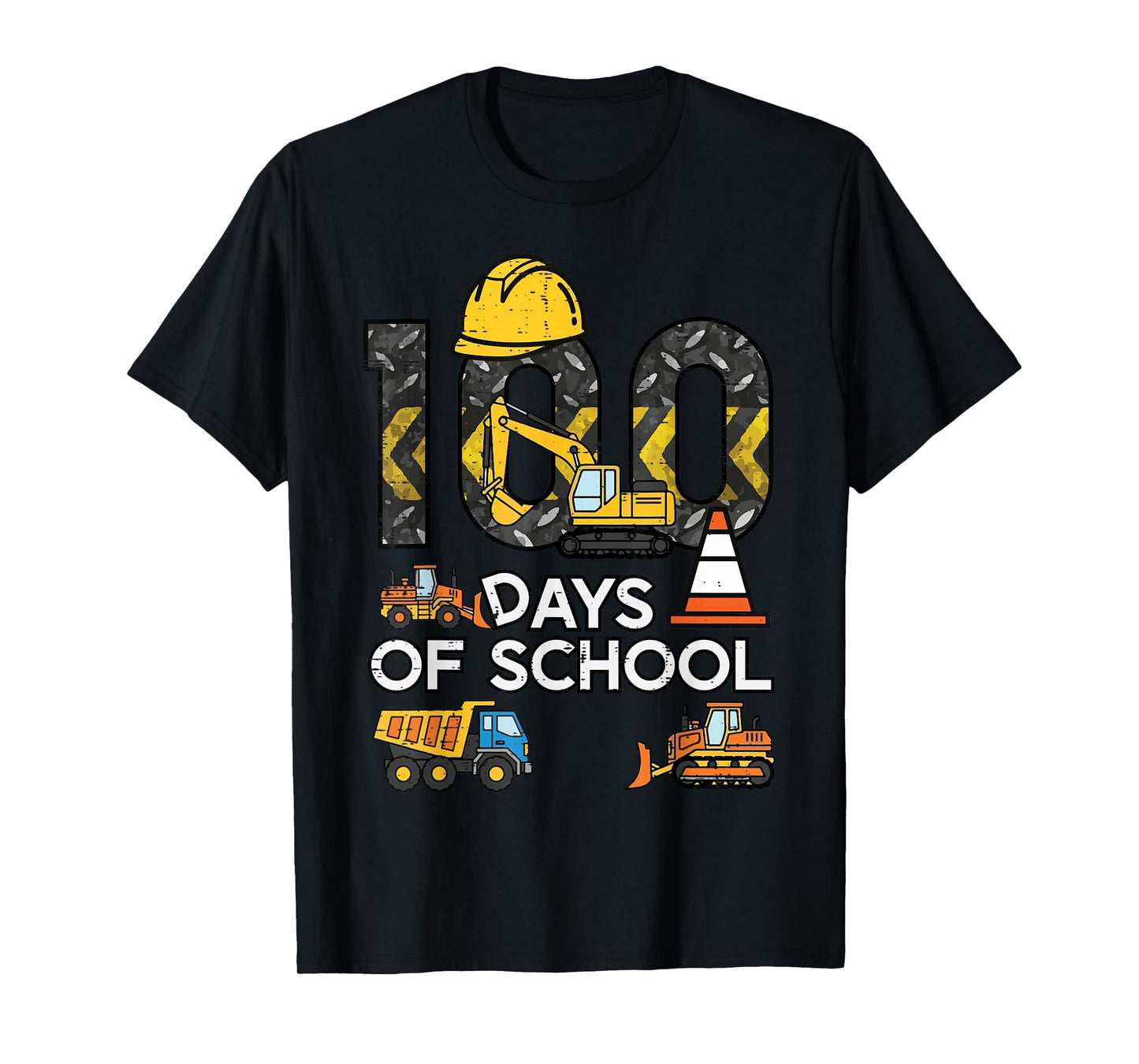 100 Days of School Excavator 100th Day Construction Boy Kids T-Shirt