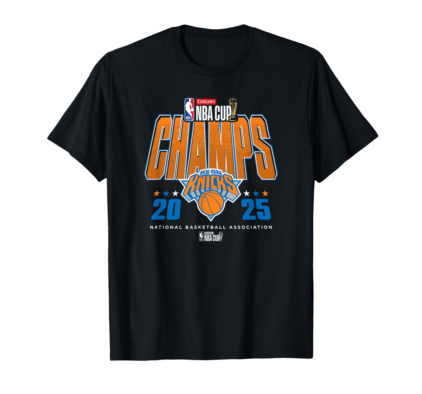 NBA Official Emirates Cup 2025 Champs New York Knicks T-Shirt