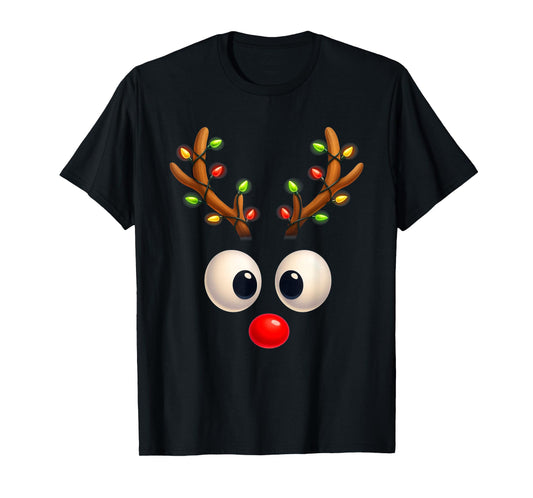 Matching Family Christmas Reindeer Face Christmas T-Shirt