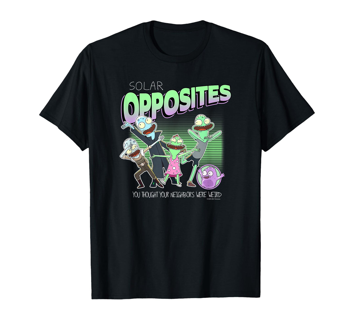 Solar Opposites Character Group Weird Neighbors Cartoon T-Shirt