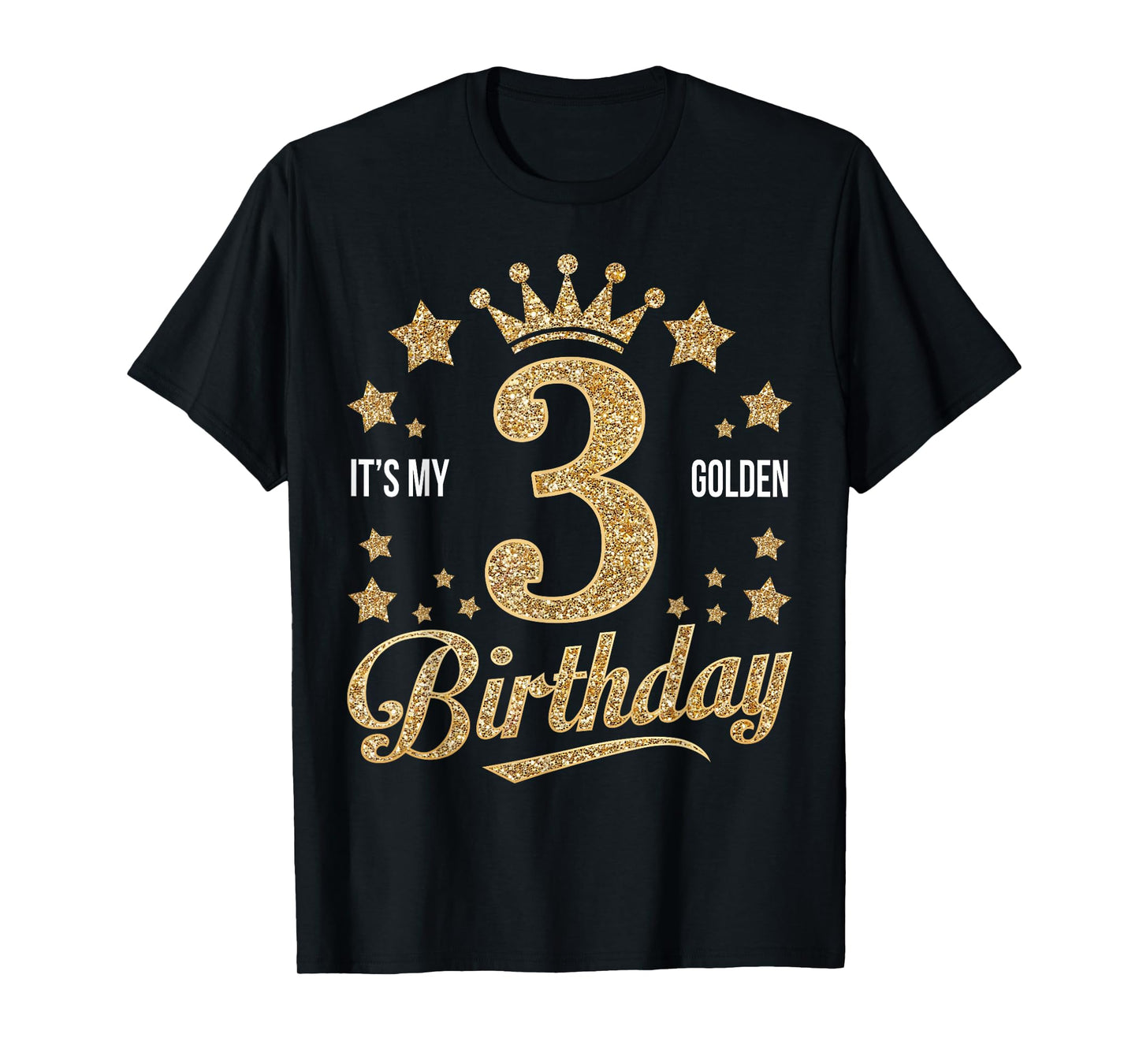 It's My 3rd Golden Birthday 3 Year Old Bday Groovy T-Shirt