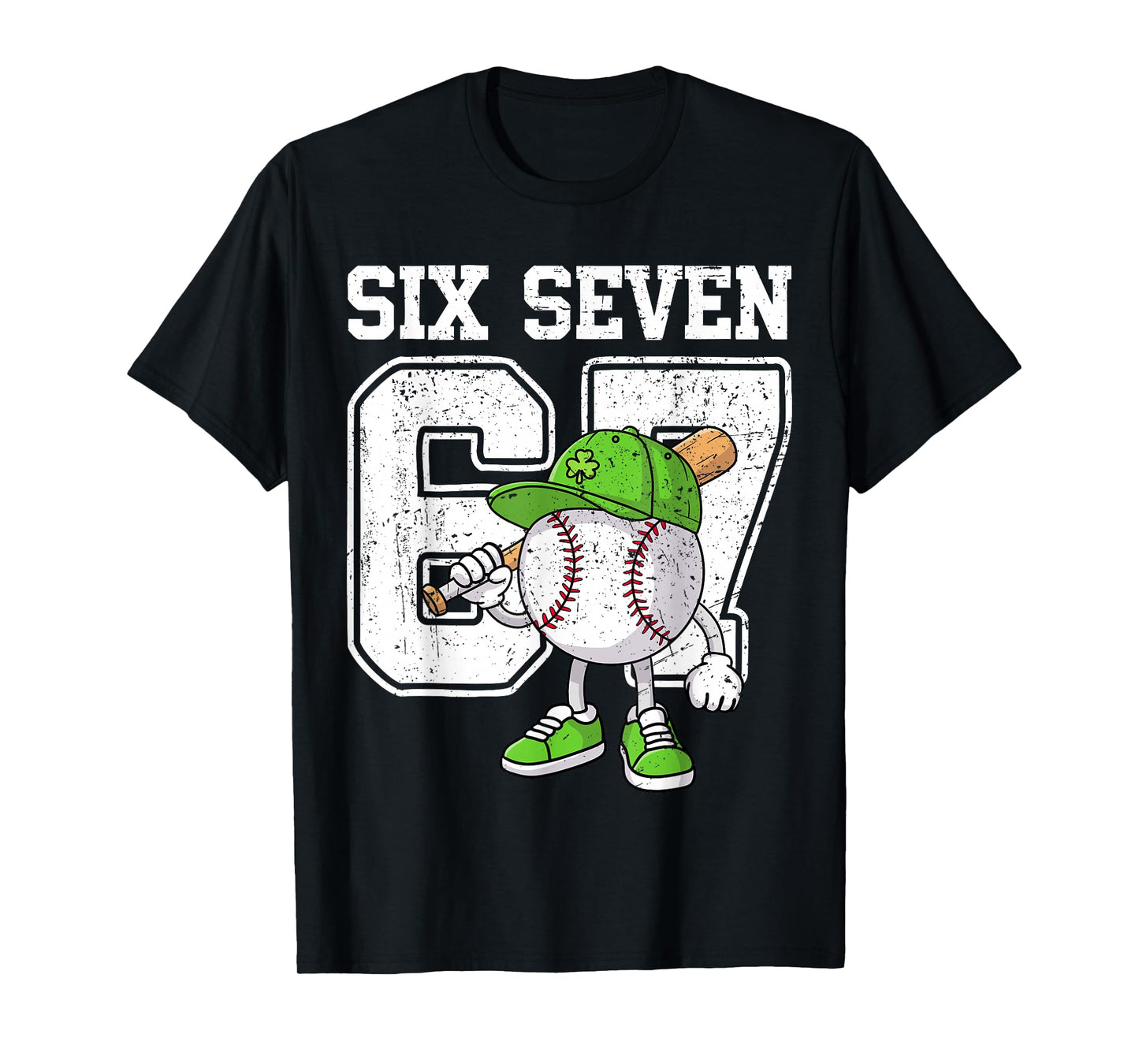 Boys St Patricks Day 67 Six Seven Baseball Ice Cream Drip T-Shirt