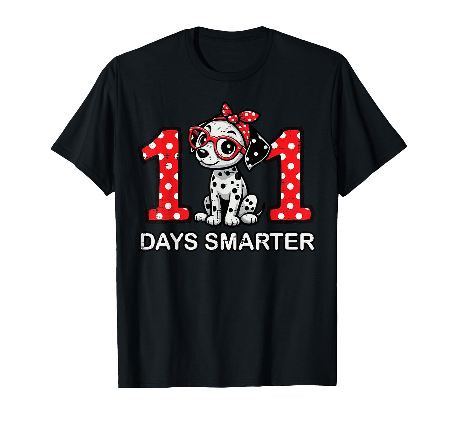 100 Days Smarter Dalmatian 100 Days 100th Day of School Kids T-Shirt