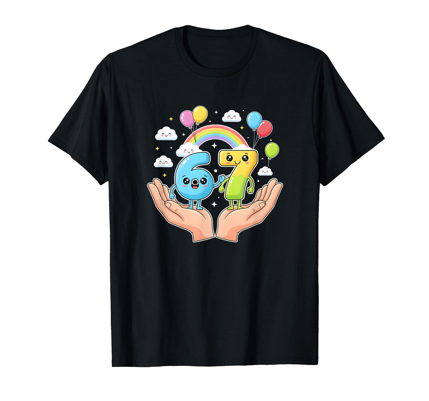 Funny Kawaii Six Seven 6 7 Meme Gen Z/Alpha Slang 6 7 Hands T-Shirt