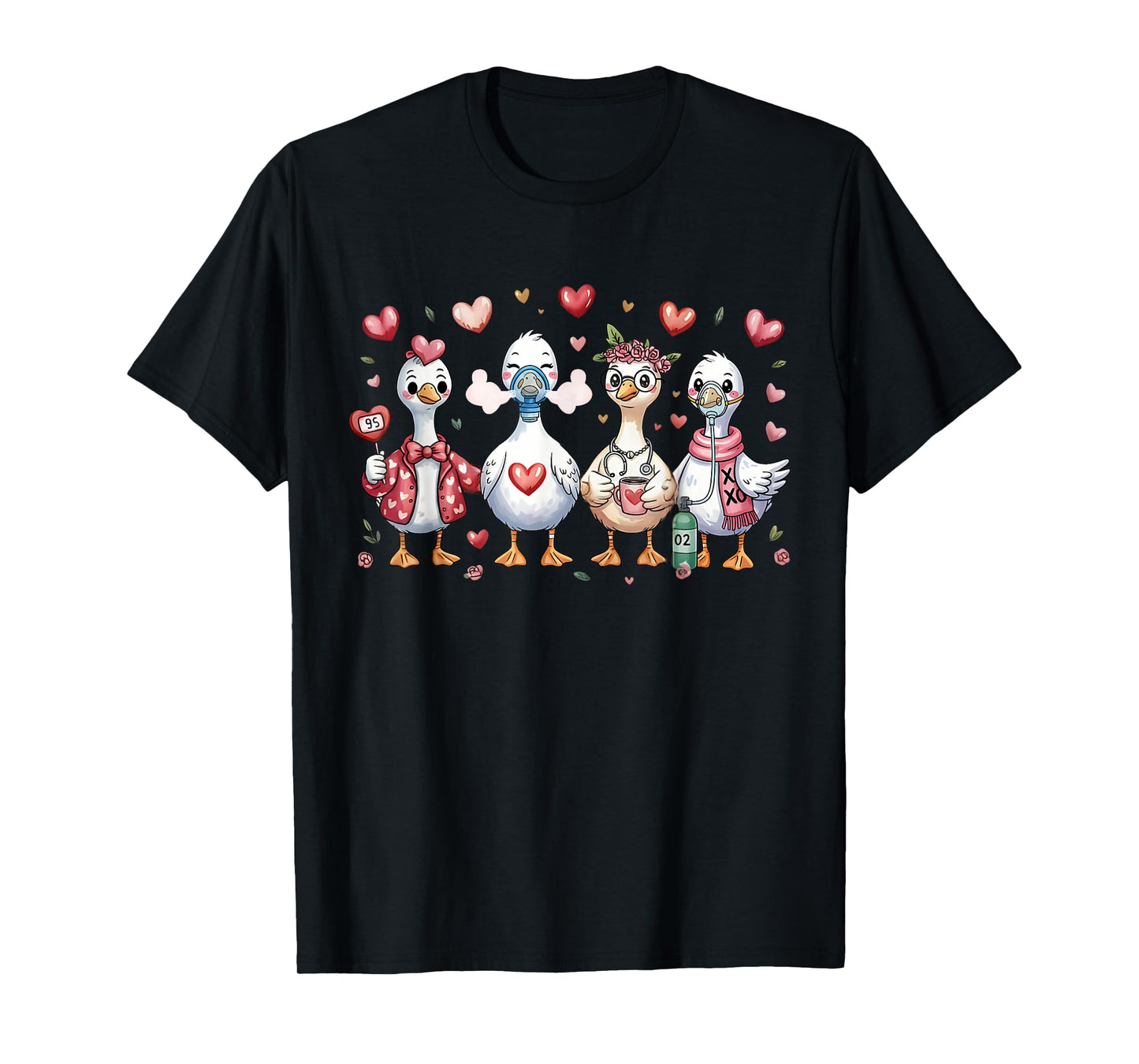 Lung Squad Respiratory Therapist Silly Goose Valentine RT T-Shirt