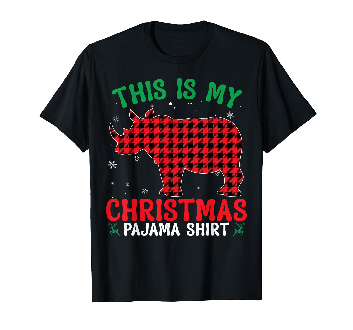 Funny Rhino Christmas PJ Pajama Men Women PJ for Family T-Shirt