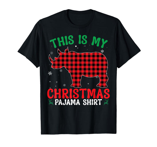 Funny Rhino Christmas PJ Pajama Men Women PJ for Family T-Shirt