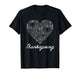 Thanksgiving Minimalistic Heart Pumpkin Leaf Design T-Shirt