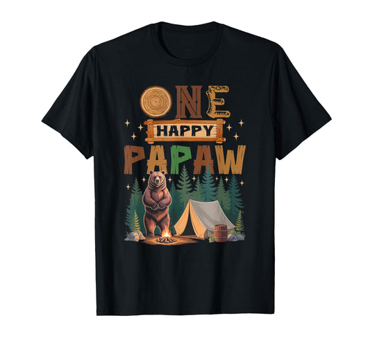 One Happy Papaw Camper 1St Birthday Camping Bear T-Shirt