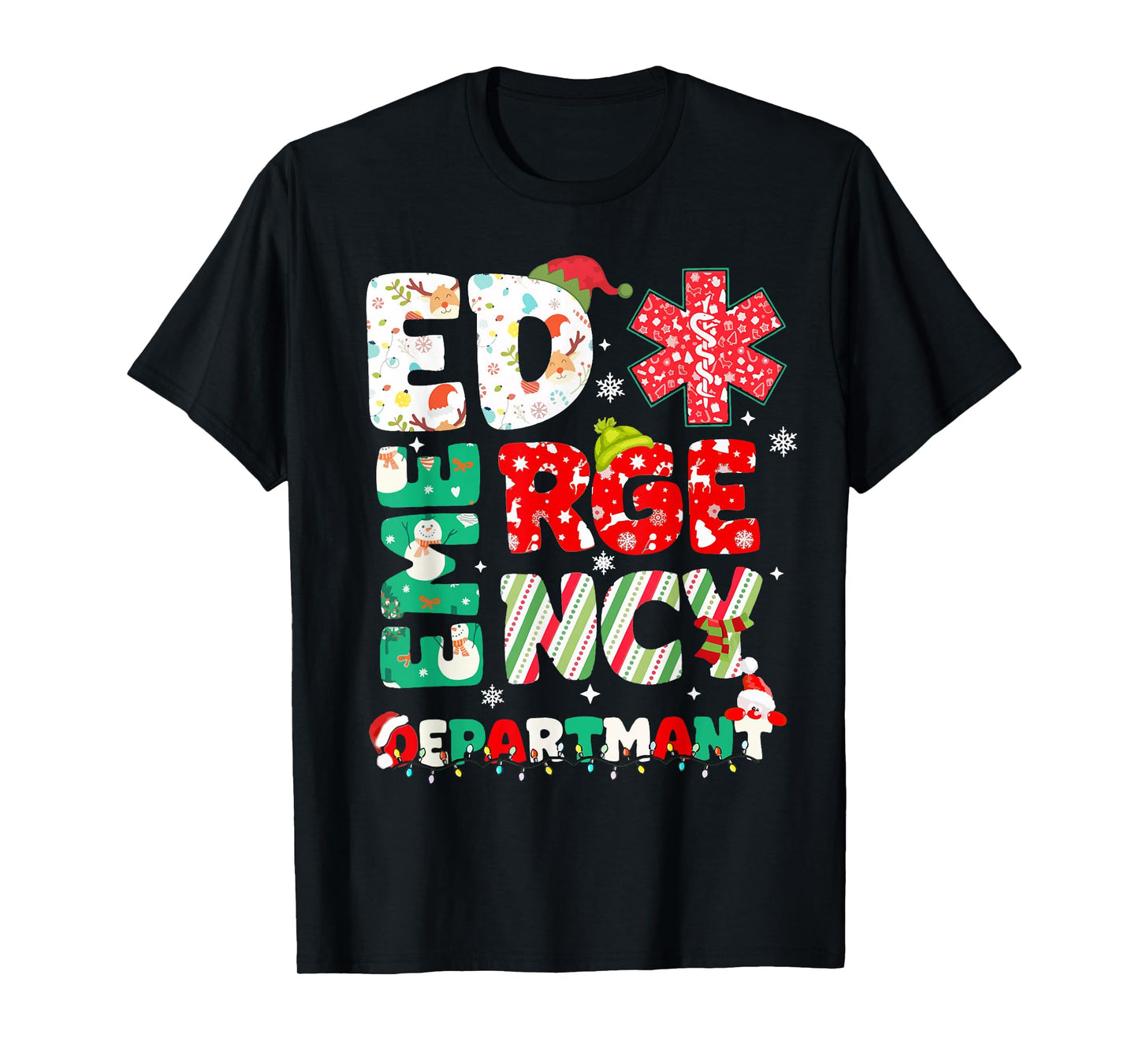 Christmas Emergency Room ER RN Nurse Department Healthcare T-Shirt