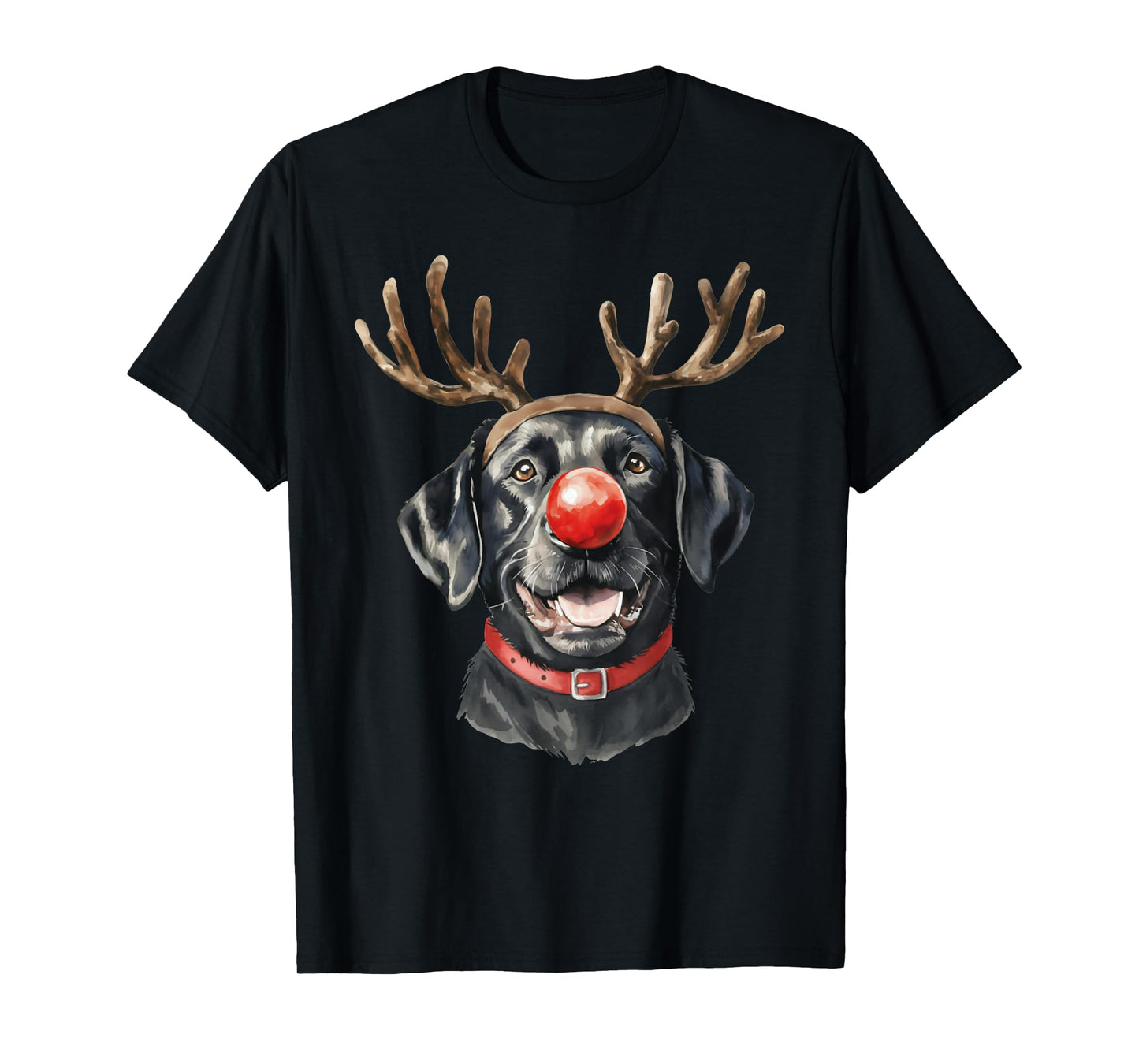 Black Lab Labrador Christmas Dog Reindeer Xmas Pajama T-Shirt