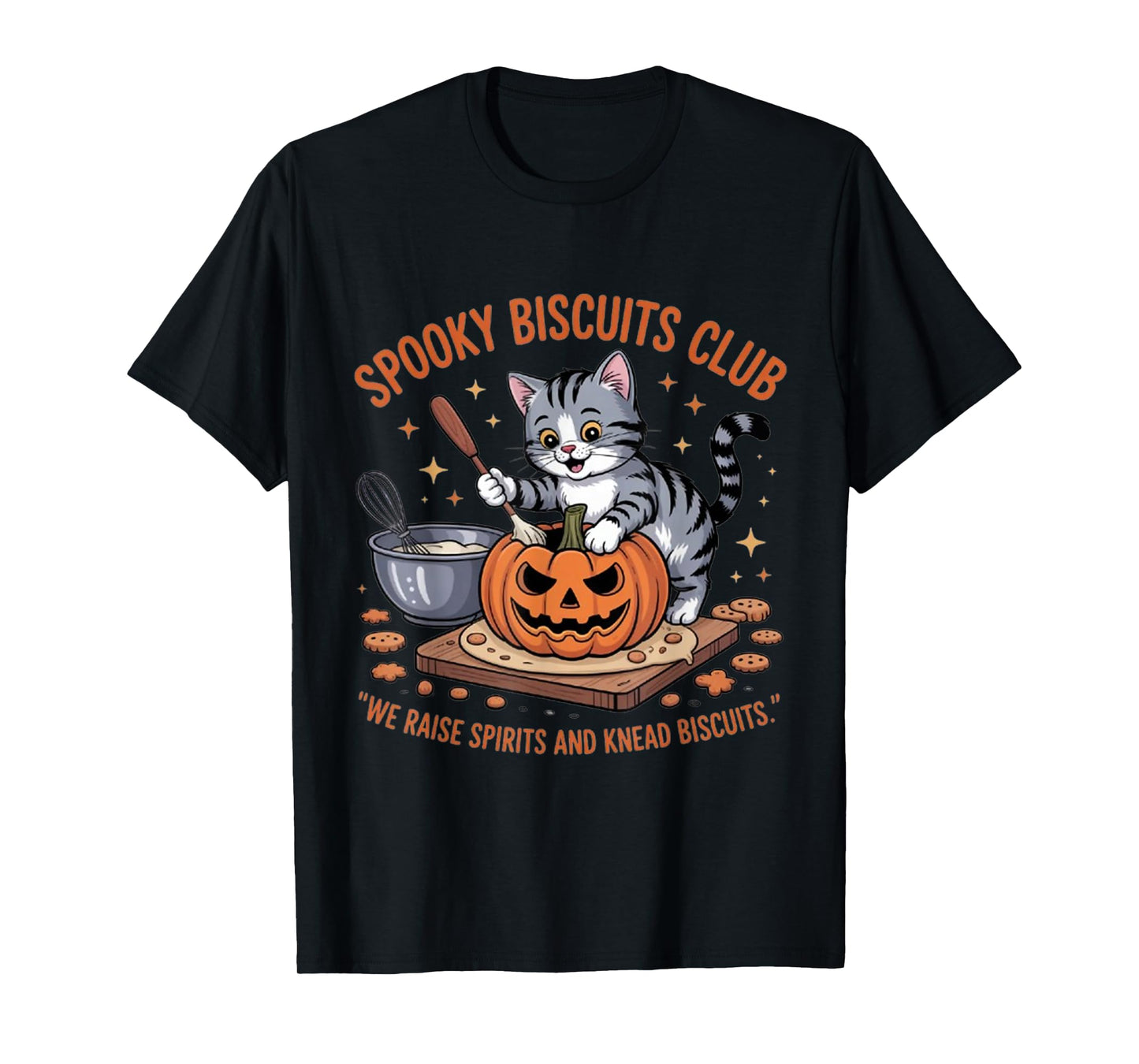 Spooky Biscuits Club Cat, Funny Halloween T-Shirt