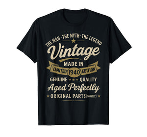 86th Birthday Gift Vintage 1940 Men Funny 86 Years Old 1940 T-Shirt