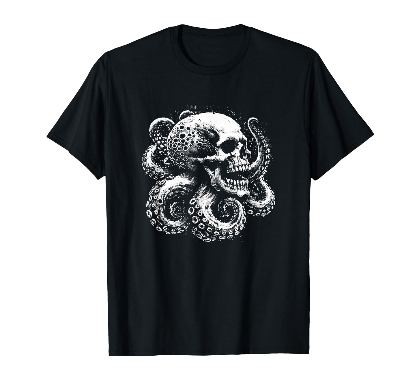 Dark Horror Octopus Sea Monster Kraken Skull Octopus T-Shirt