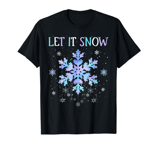 Let It Snow Tie Dye Snowflake Snow Day Supporter Christmas T-Shirt