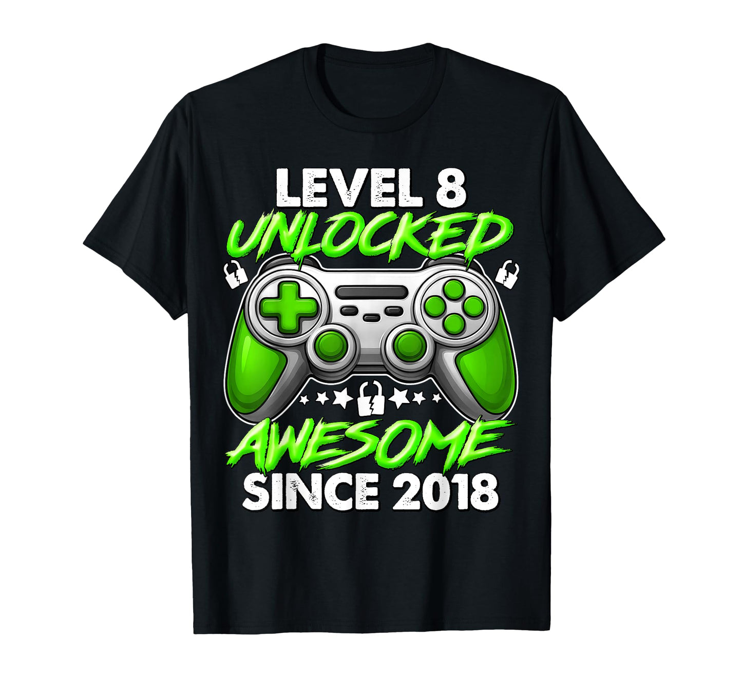 Level 8 Unlocked 8 Year Old Gifts for Boys 8th Birthday Boy T-Shirt
