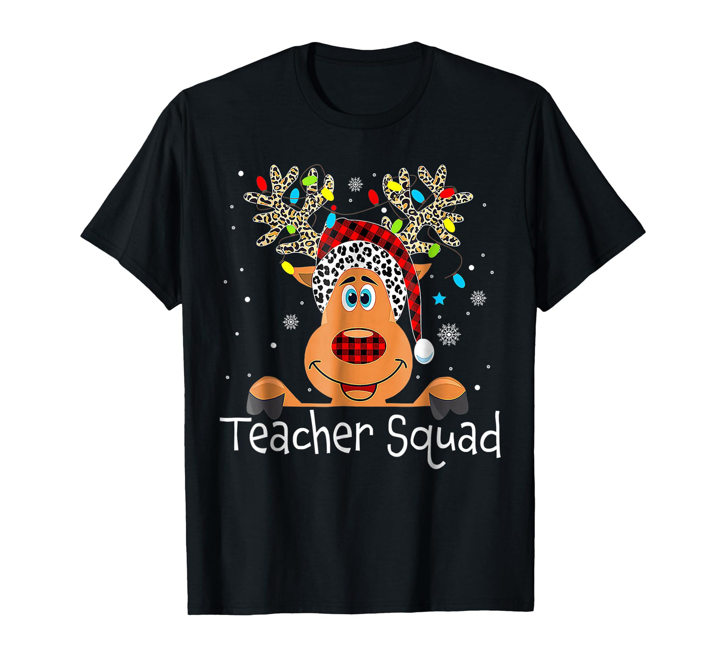Teacher Squad Reindeer Christmas Xmas T-Shirt
