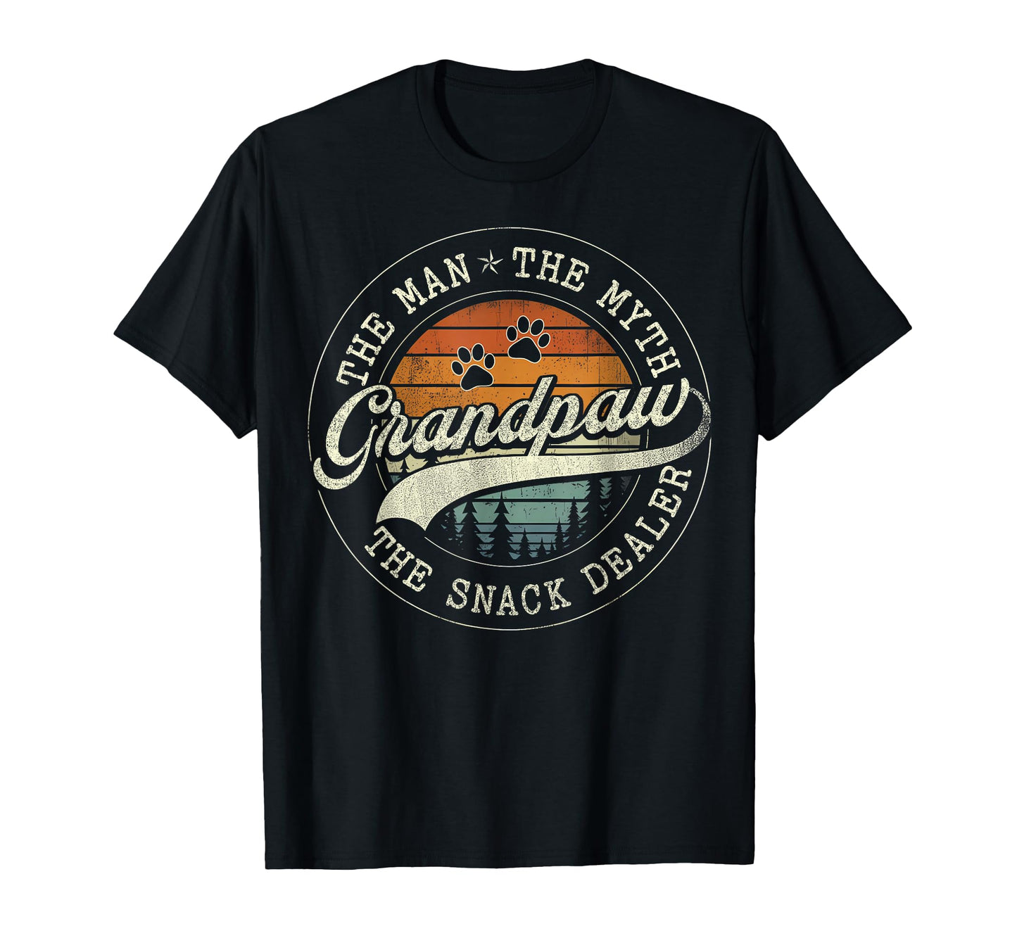 Grandpaw The Myth The Snack Dealer Fathers Day Dog Grandpa T-Shirt