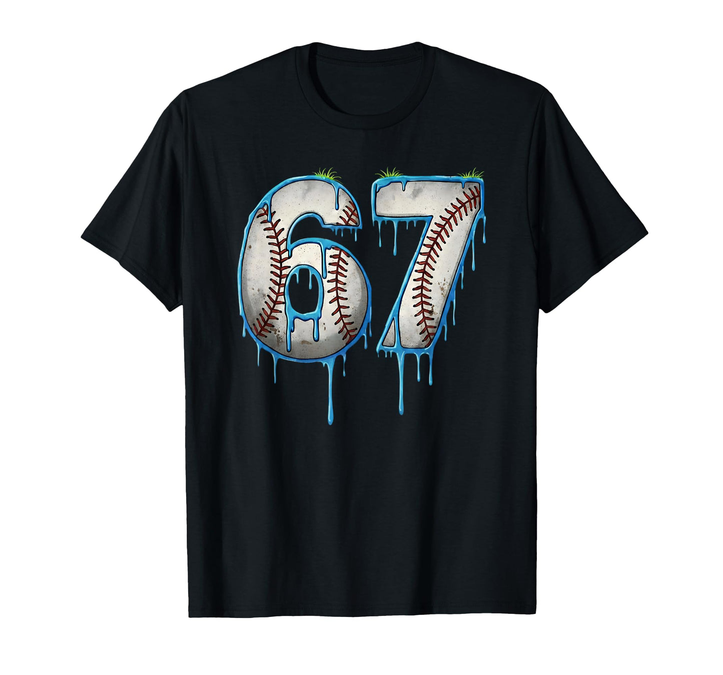 Baseball 67 Six Seven Meme Funny 6-7 Drip Baseball Boys Men T-Shirt