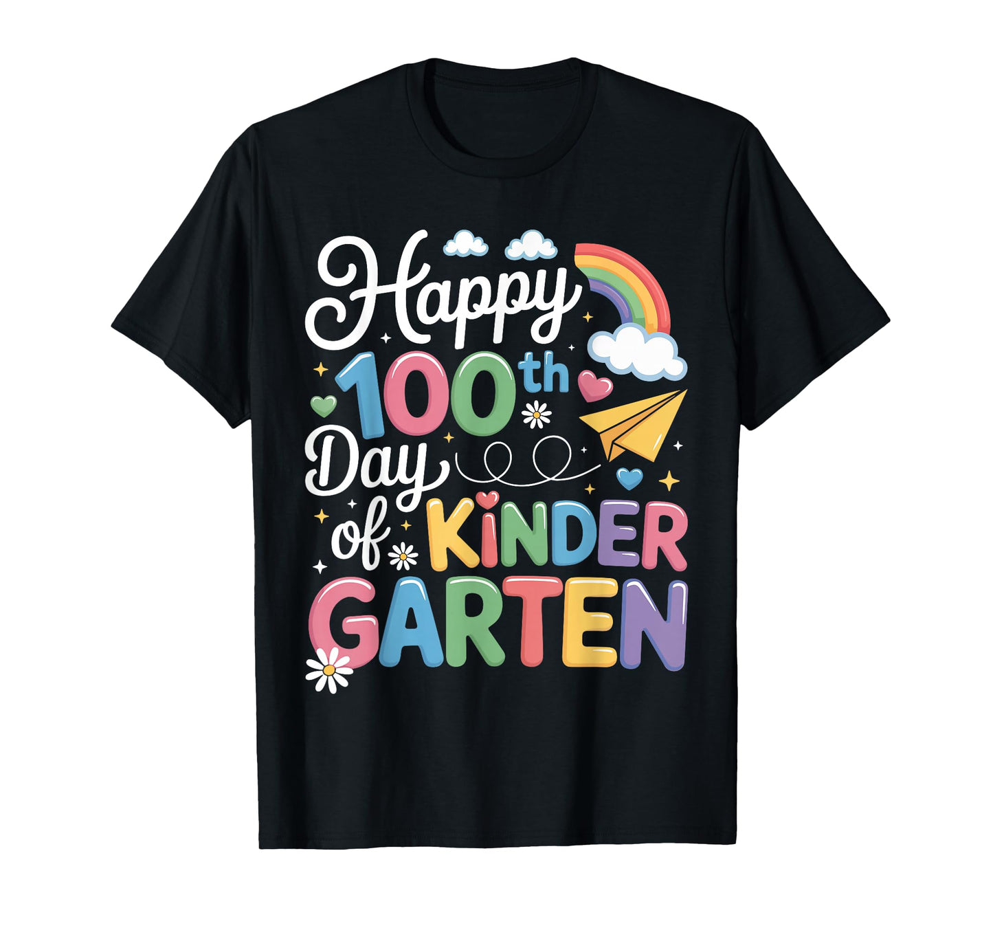 Happy 100th Day of Kindergarten Teachers Boys Girls 100 Days T-Shirt