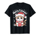 Christmas Outfit Kawaii Cat Santa Hat Hot Cocoa Merry Catmas T-Shirt