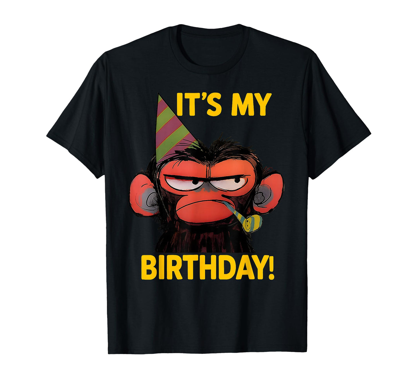 Humor It's My Birthday Grumpy Funny Monkey Meme T-Shirt
