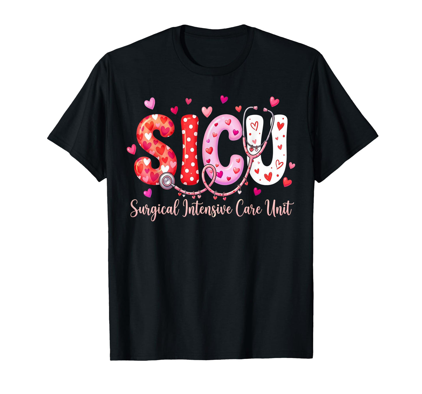 Heart Surgical Intensive Care Unit Valentines SICU Nurse T-Shirt