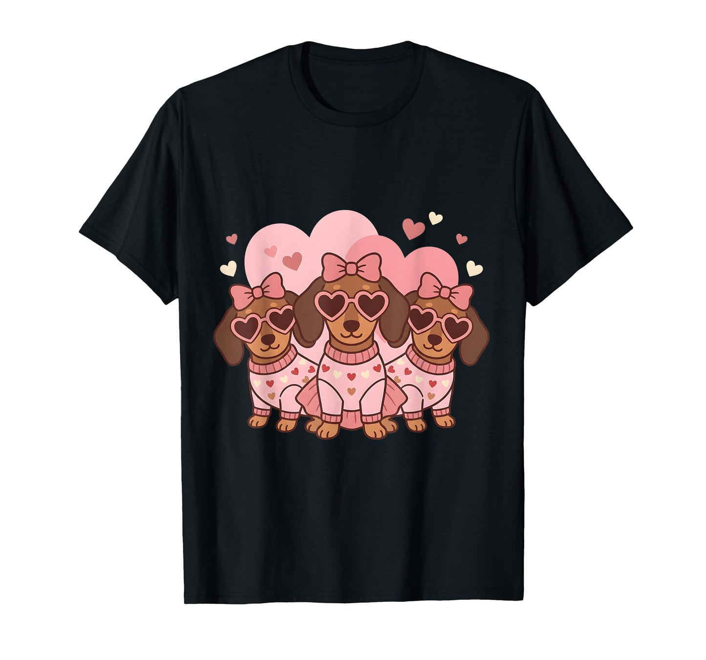 Cute Dachshund Valentines Heart Dog Lover Men Women Kid T-Shirt