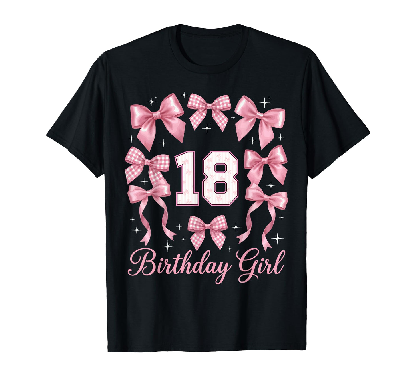 18th Birthday Shirt Girls Coquette Bow 18 Year Old Birthday T-Shirt