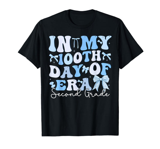 in My 100th Day of School Era Coquette Bow 2nd Grade Kid T-Shirt