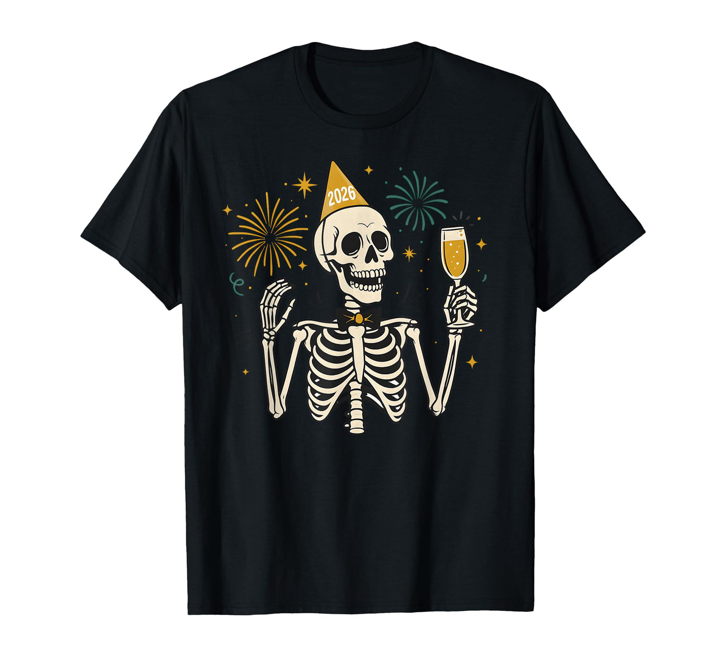 New Years 2026 Skeleton NYE Party Celebrations Funny Women's T-Shirt
