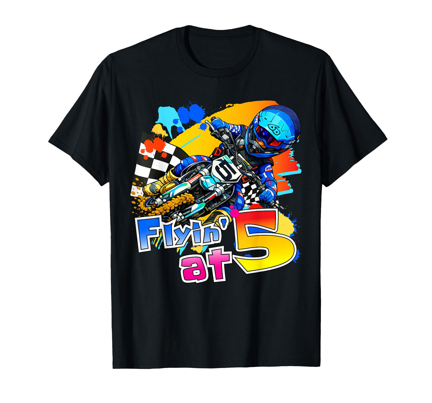 5 Year Old Dirt Bike Motocross Racing 5th Birthday T-Shirt